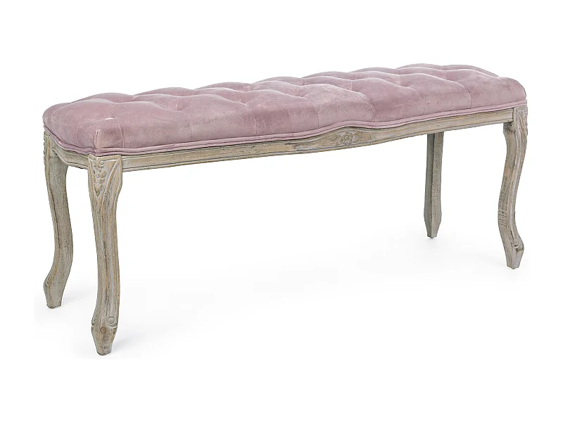 Adda roze berkenhouten bank L 110 cm