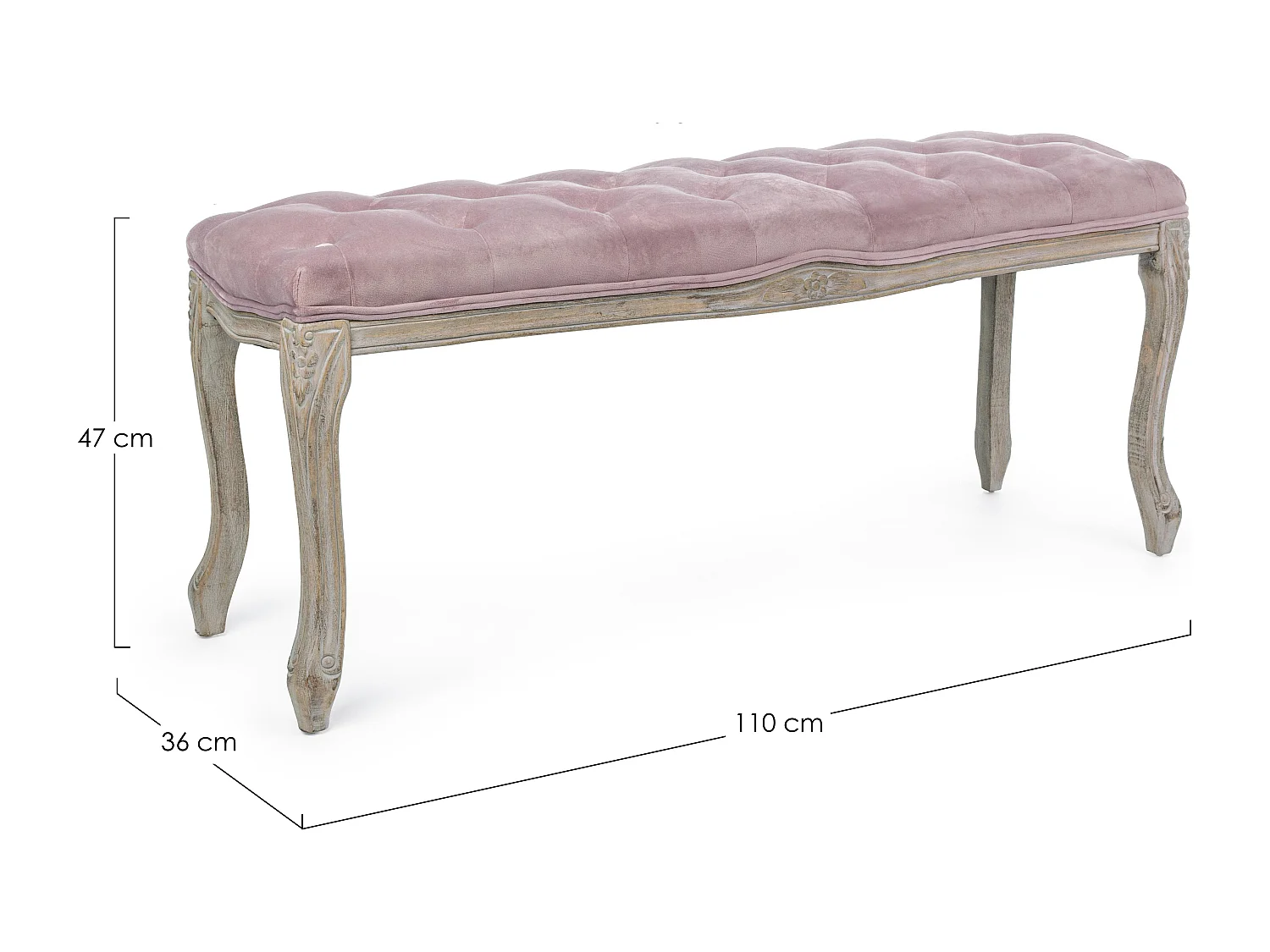 Banc bois de bouleau rose Adda L 110cm