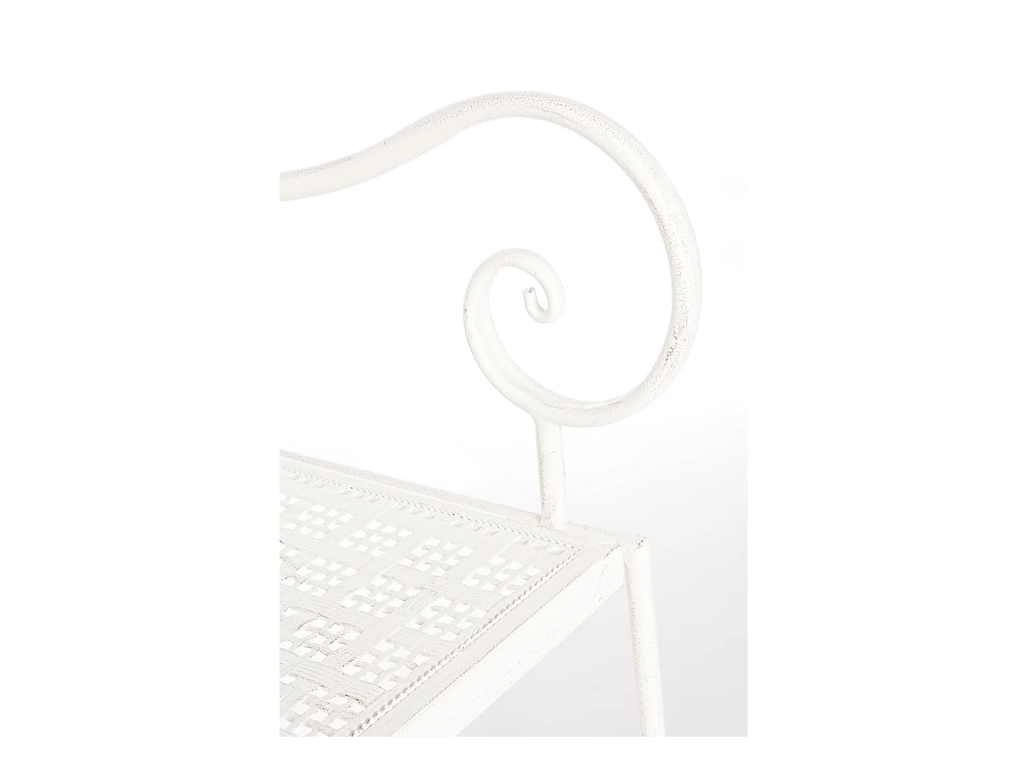 Banc 2 places en fer blanc ivoire Emalia L 115cm