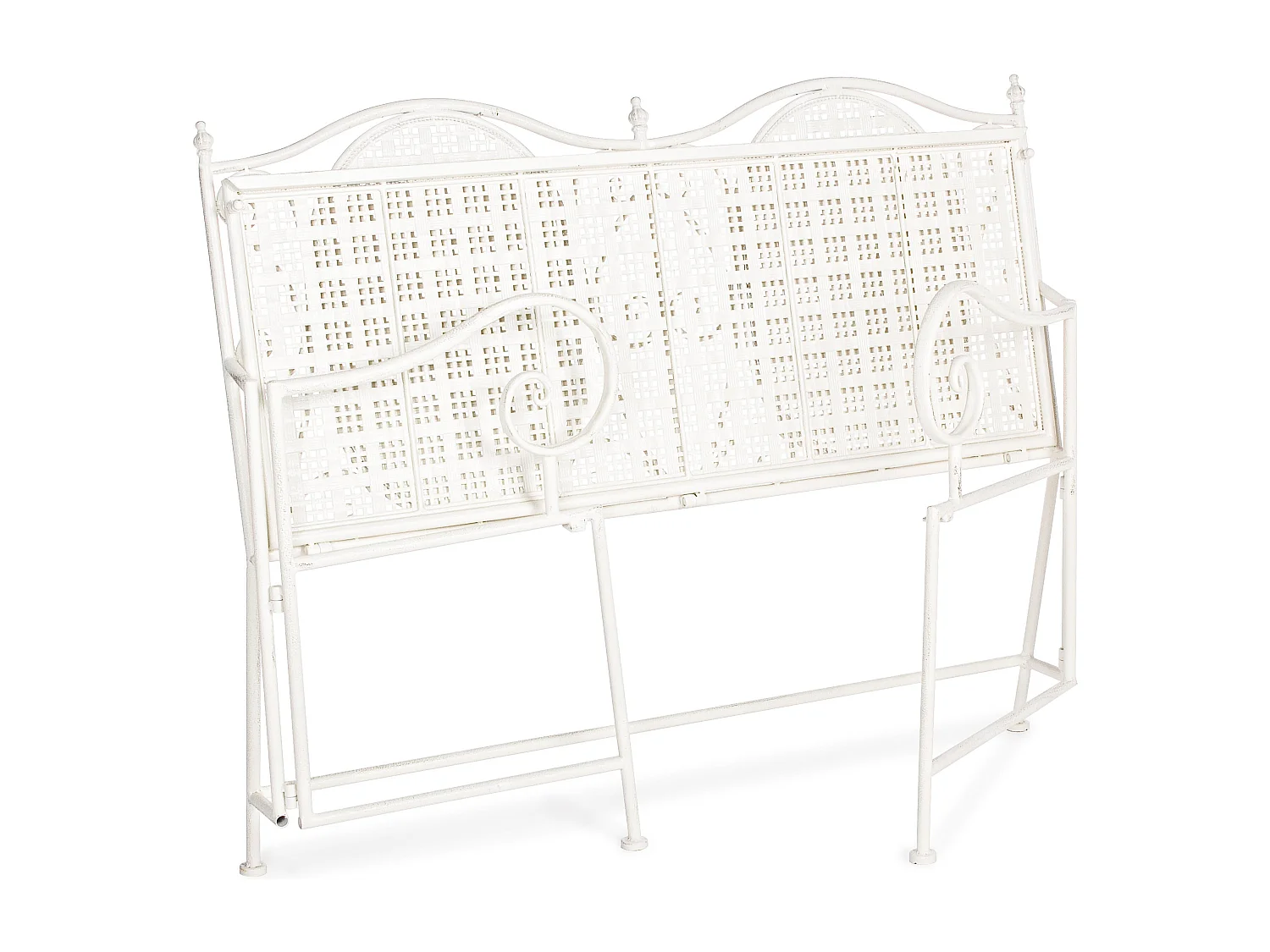 Banc 2 places en fer blanc ivoire Emalia L 115cm