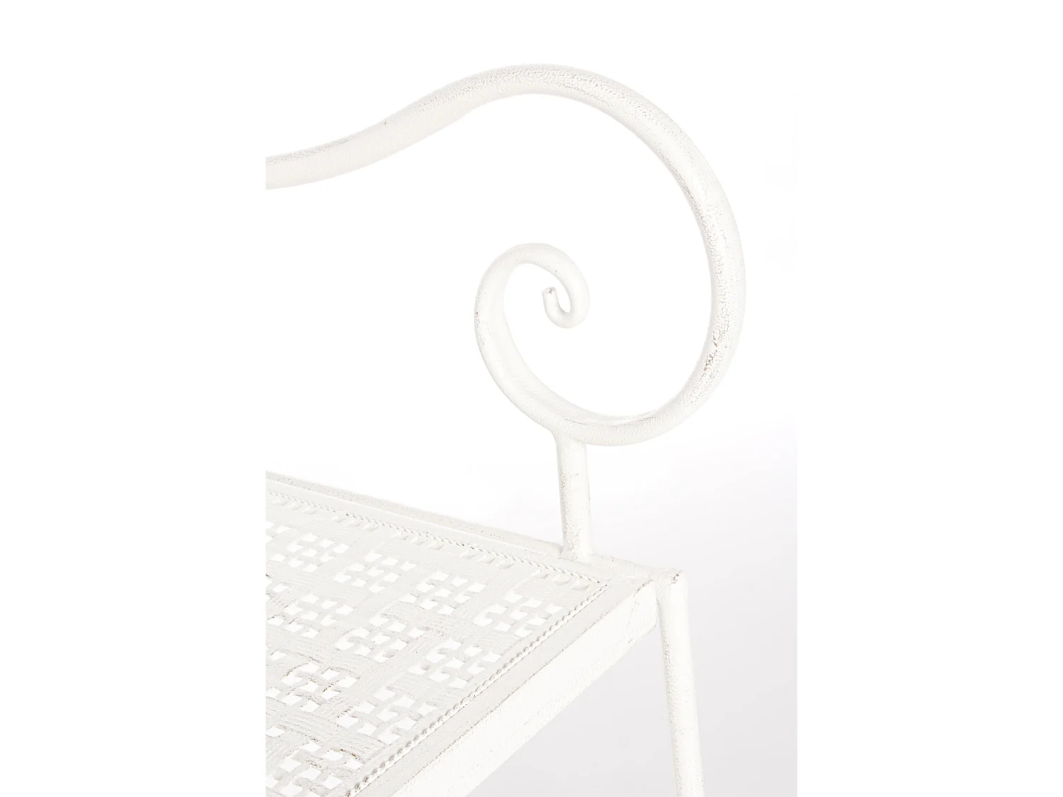 Banc 2 places en fer blanc ivoire Emalia L 115cm