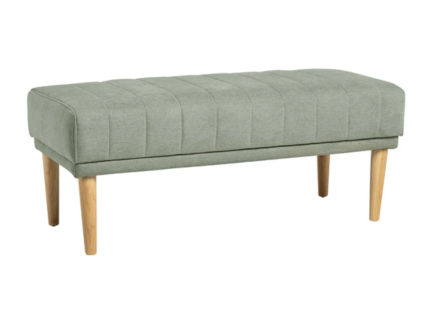 Banquette en tissu et bois de hêtre naturel Riko-Couleur Vert amande