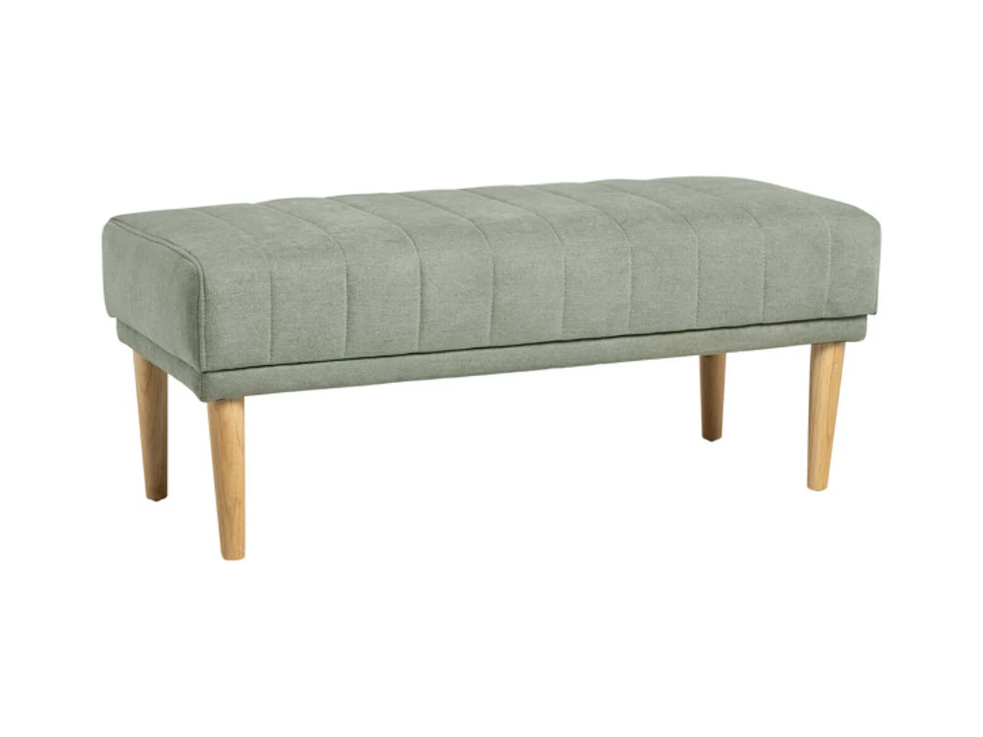 Banquette en tissu et bois de hêtre naturel Riko-Couleur Vert amande