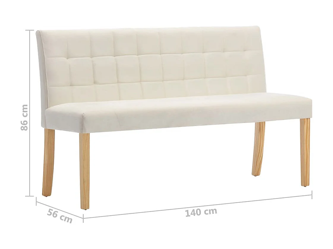 Banc 140cm Crème Tissu