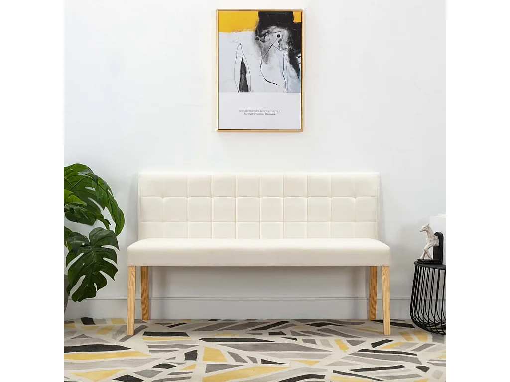 Banc 140cm Crème Tissu