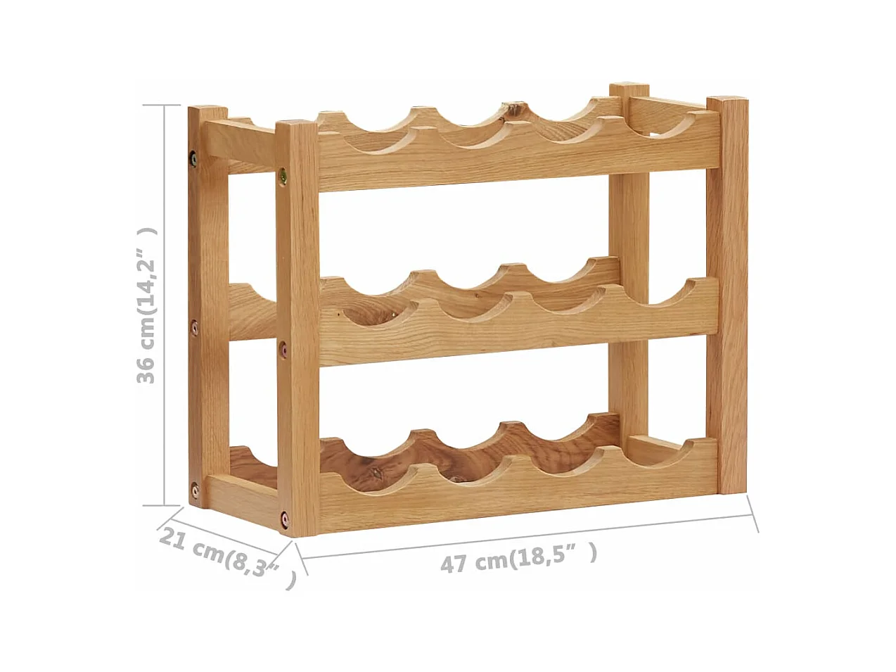 Casier à bouteilles 12 bouteilles 47x21x36 Bois de chêne