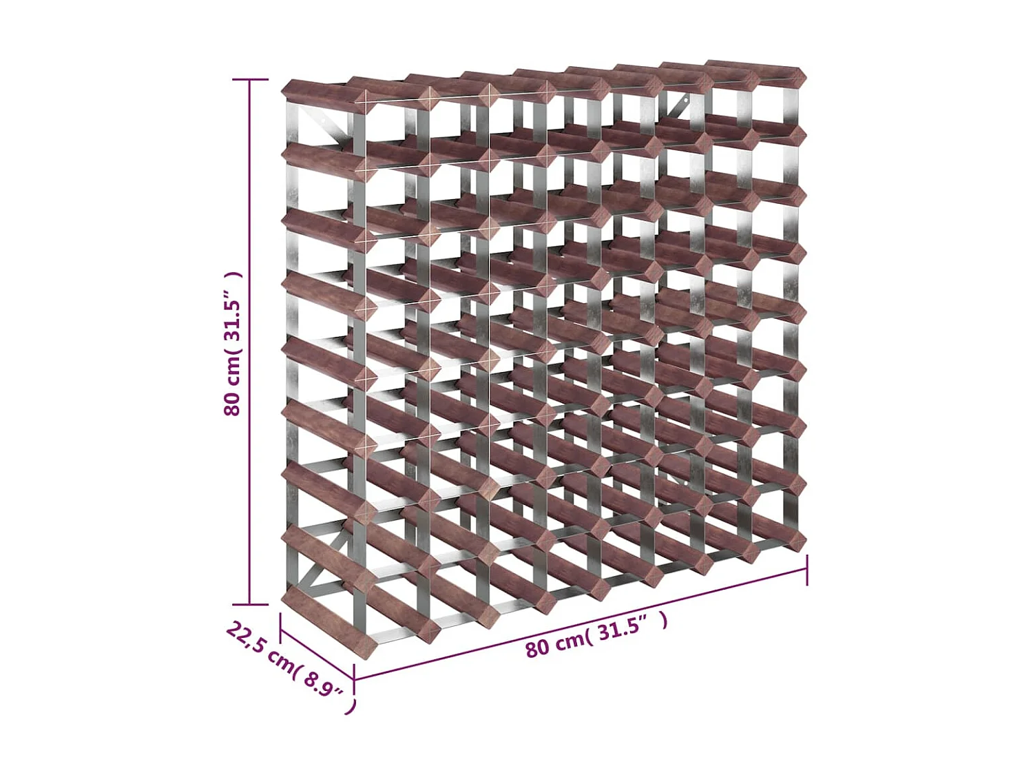 Casier à bouteilles pour 72 bouteilles Marron Bois pin solide