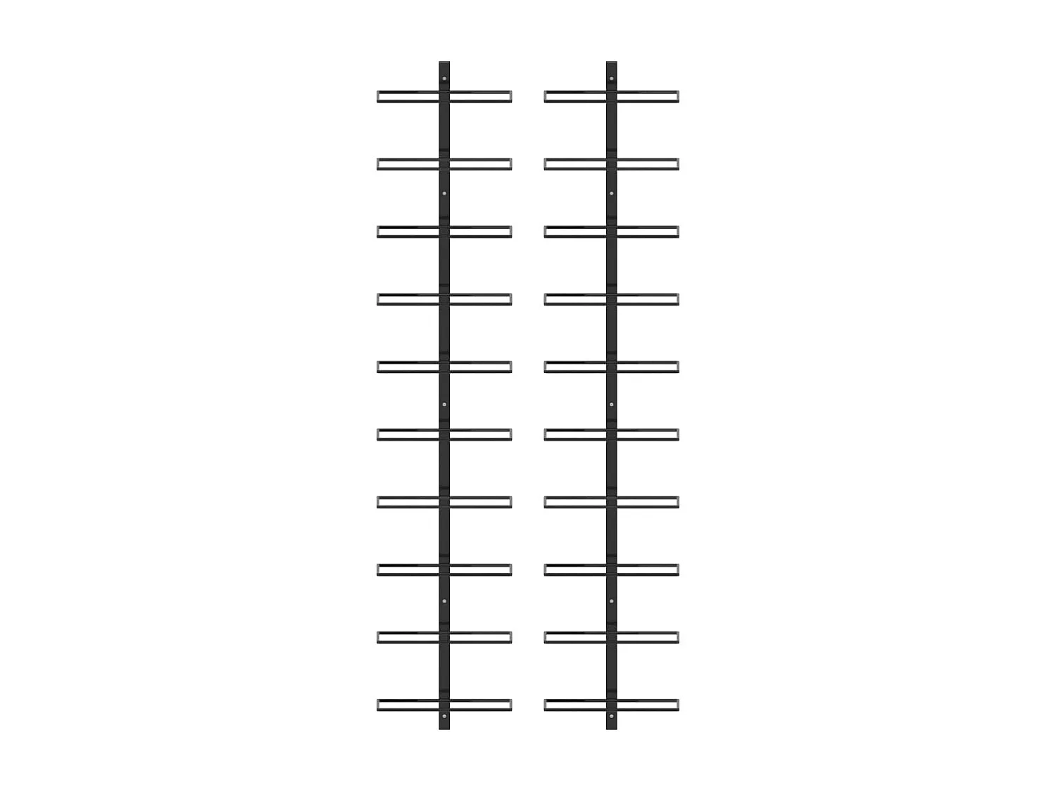 Casiers à bouteilles muraux pour 20 bouteilles 2 pcs Noir Métal