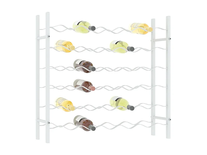 Casier à bouteilles pour 36 bouteilles Blanc Métal