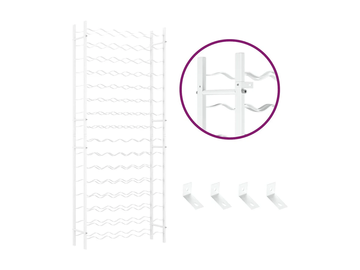 Wijnrek voor 96 flessen metaal wit