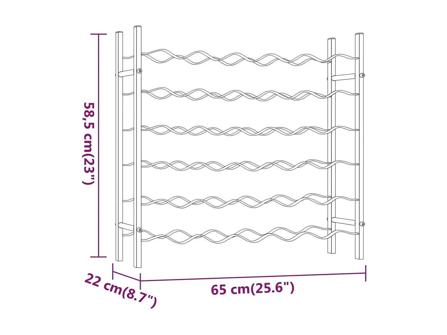 Casier à bouteilles pour 36 bouteilles Doré Métal