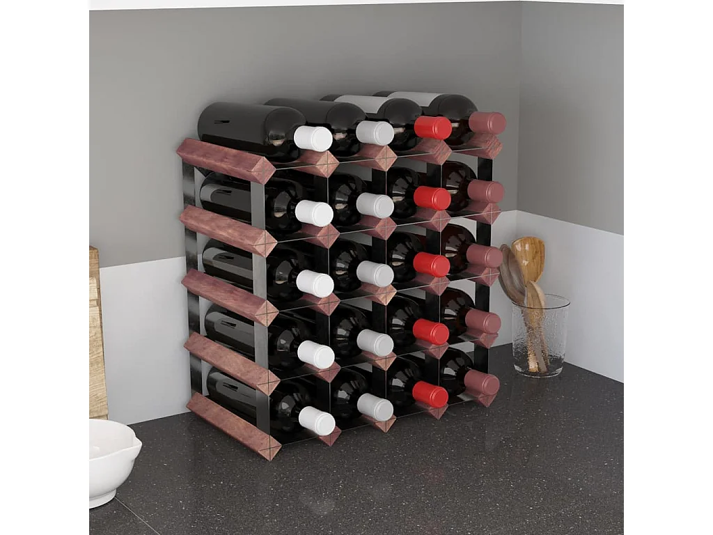 Casier à bouteilles pour 20 bouteilles Marron Bois pin solide