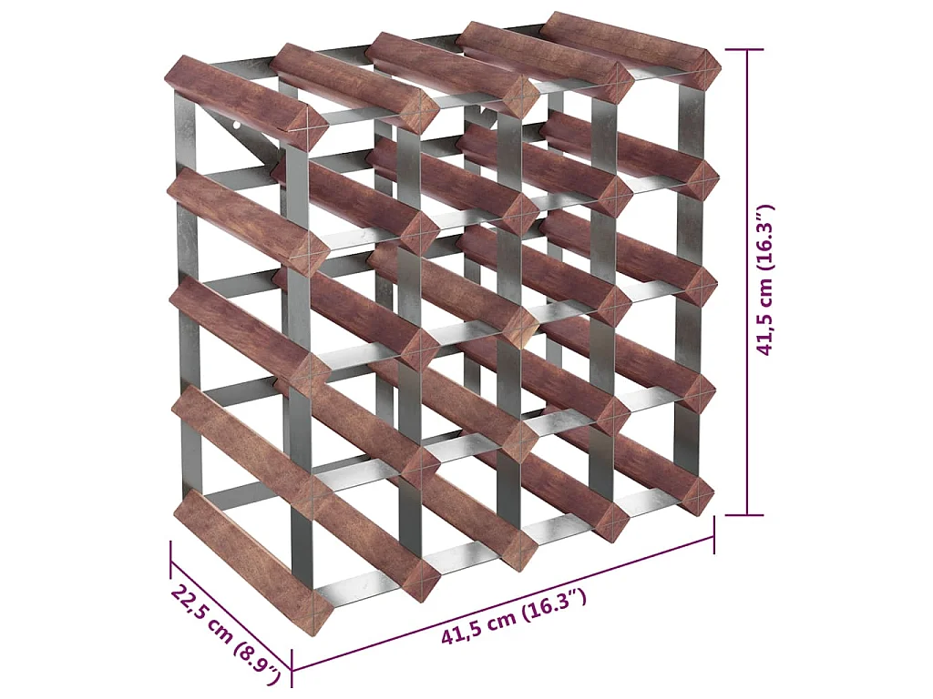 Casier à bouteilles pour 20 bouteilles Marron Bois pin solide