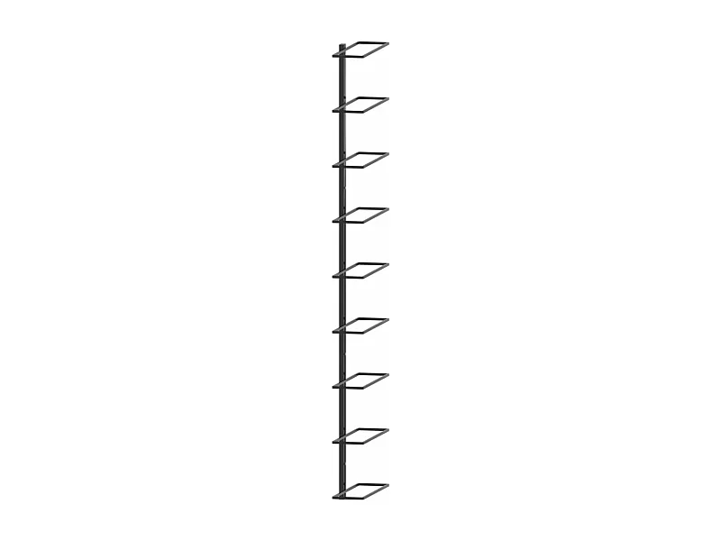 Casier à bouteilles mural pour 9 bouteilles Noir Fer