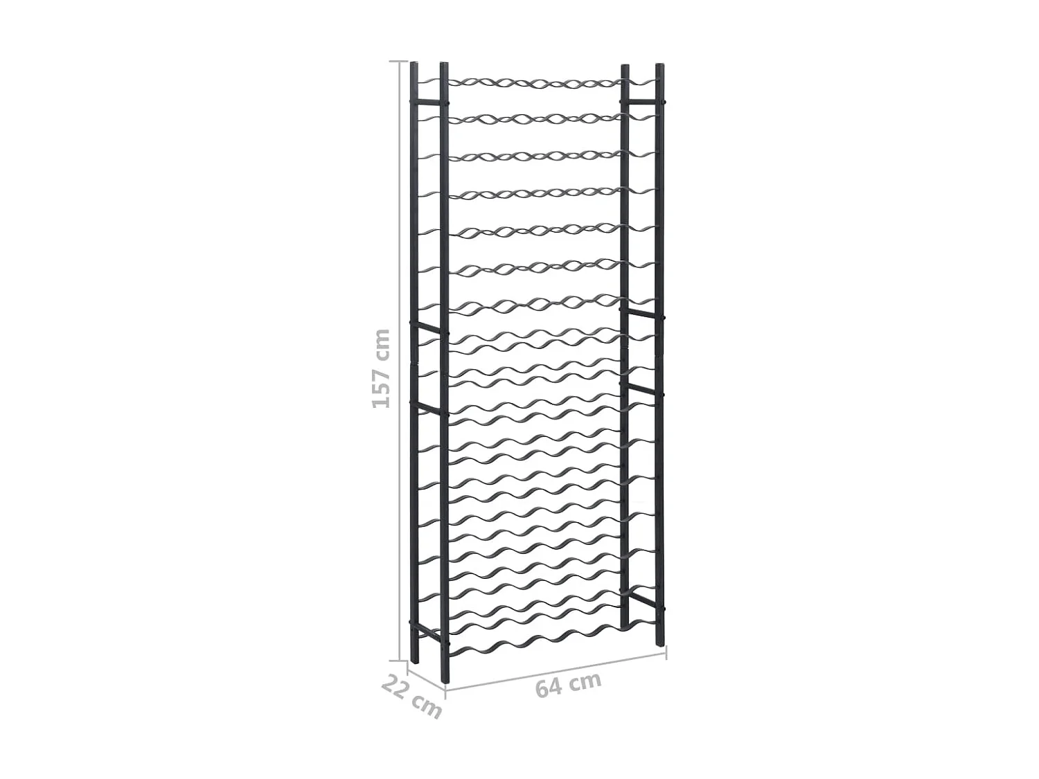 Casier à bouteilles pour 96 bouteilles Noir Fer