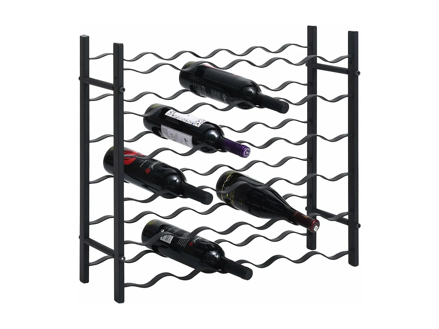 Casier à bouteilles pour 36 bouteilles Noir Fer