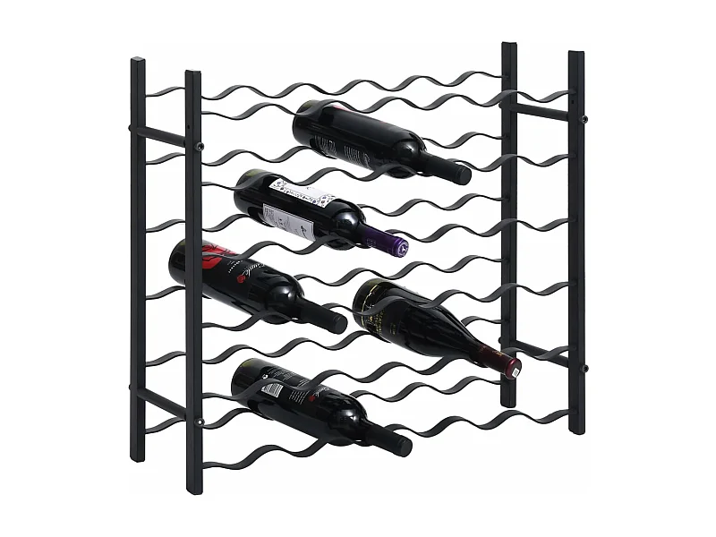 Casier à bouteilles pour 36 bouteilles Noir Fer