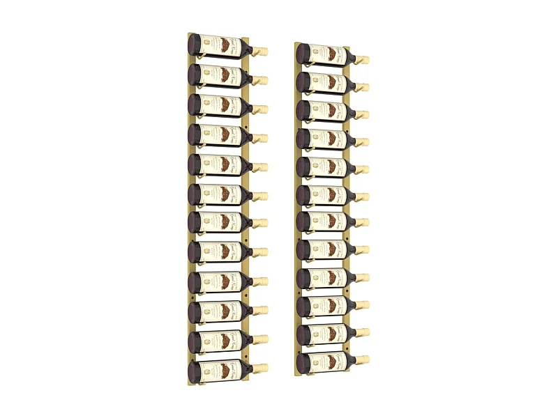 Casier à vin mural pour 12 bouteilles 2 pcs Doré Fer