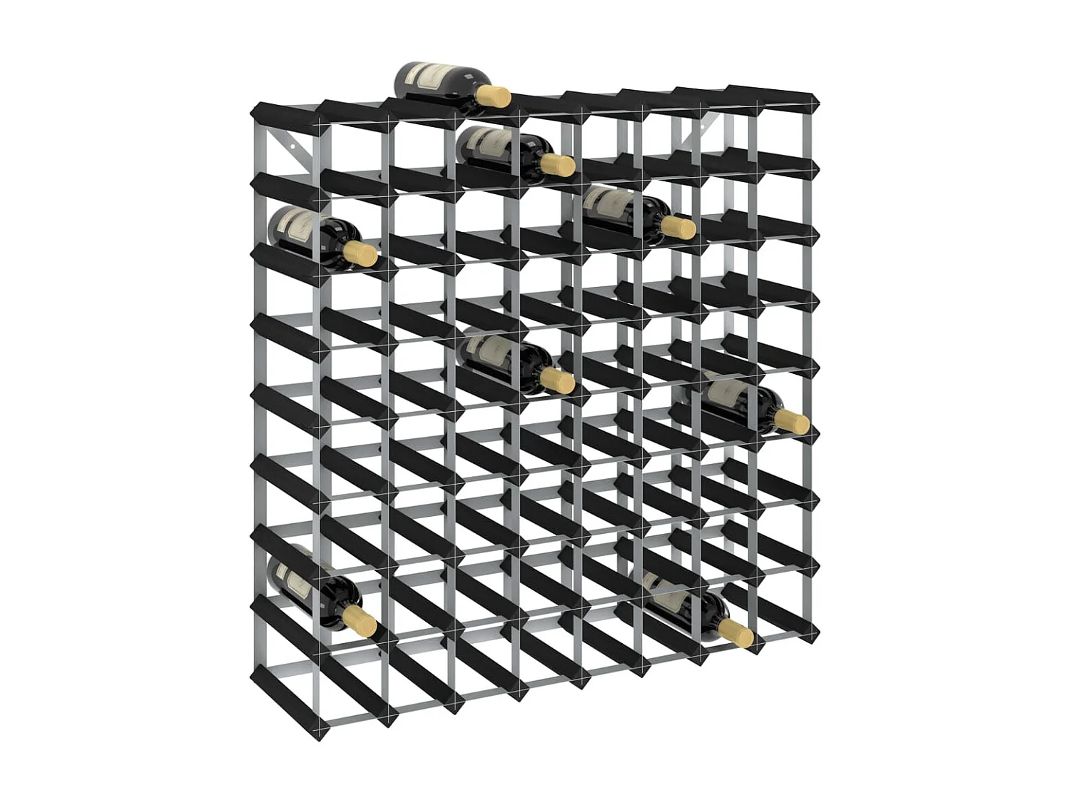 Casier à bouteilles pour 72 bouteilles Noir Bois de pin solide