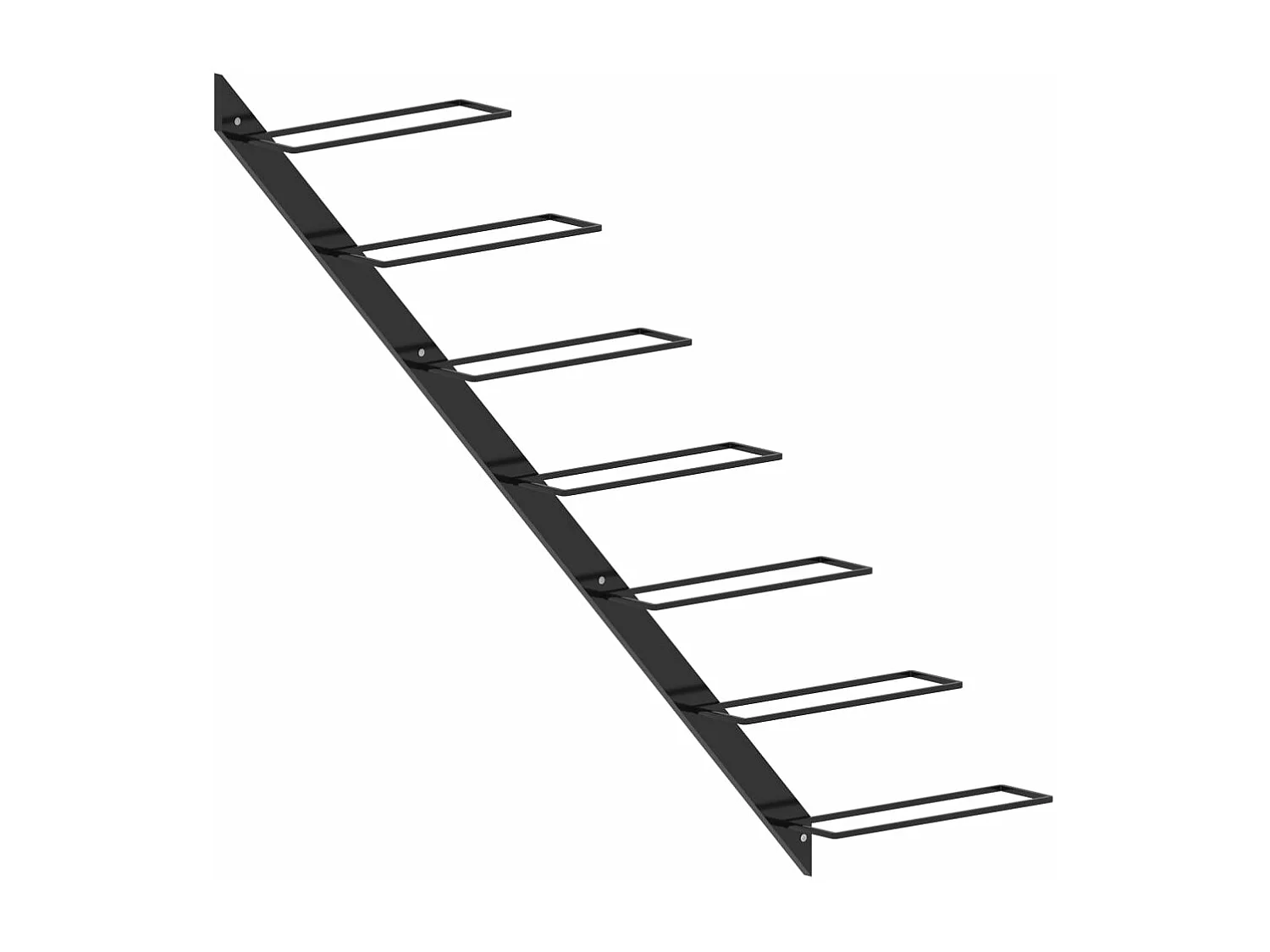 Casier à bouteilles mural pour 7 bouteilles Noir Métal