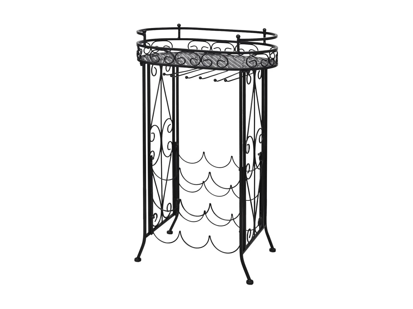 Casier à bouteilles avec porte-verre pour 9 bouteilles Métal