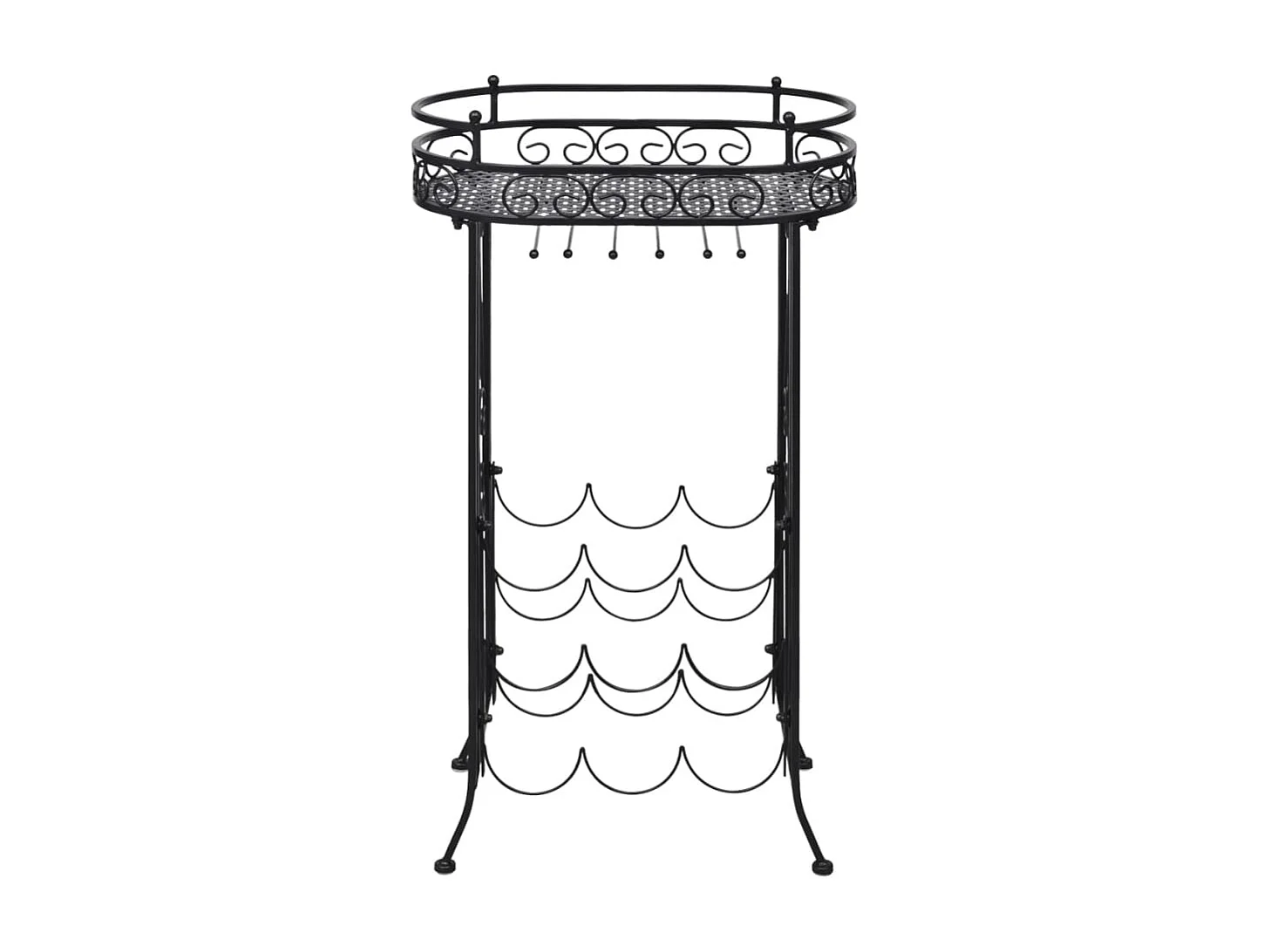 Casier à bouteilles avec porte-verre pour 9 bouteilles Métal