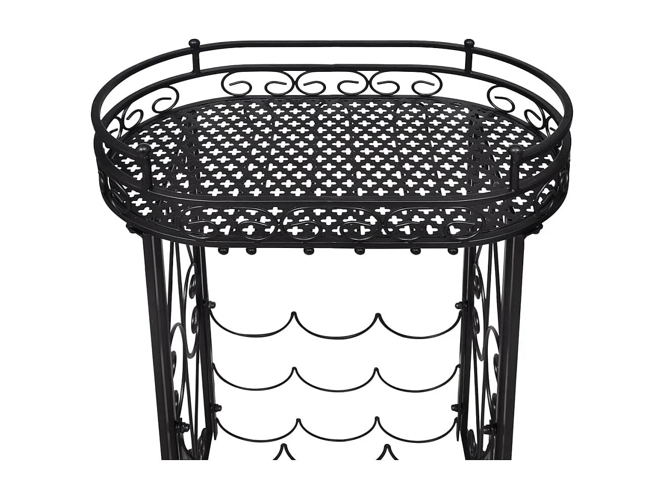 Casier à bouteilles avec porte-verre pour 9 bouteilles Métal