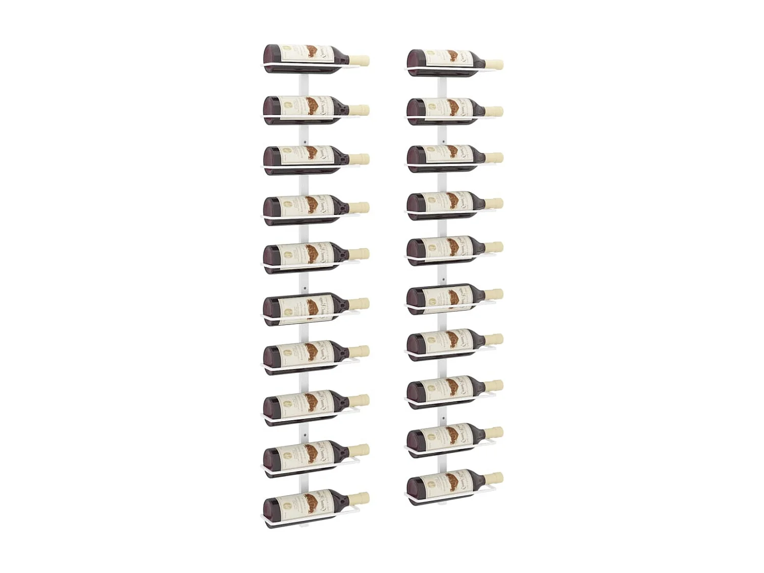 Casier à vin mural pour 10 bouteilles 2 pcs Blanc Métal