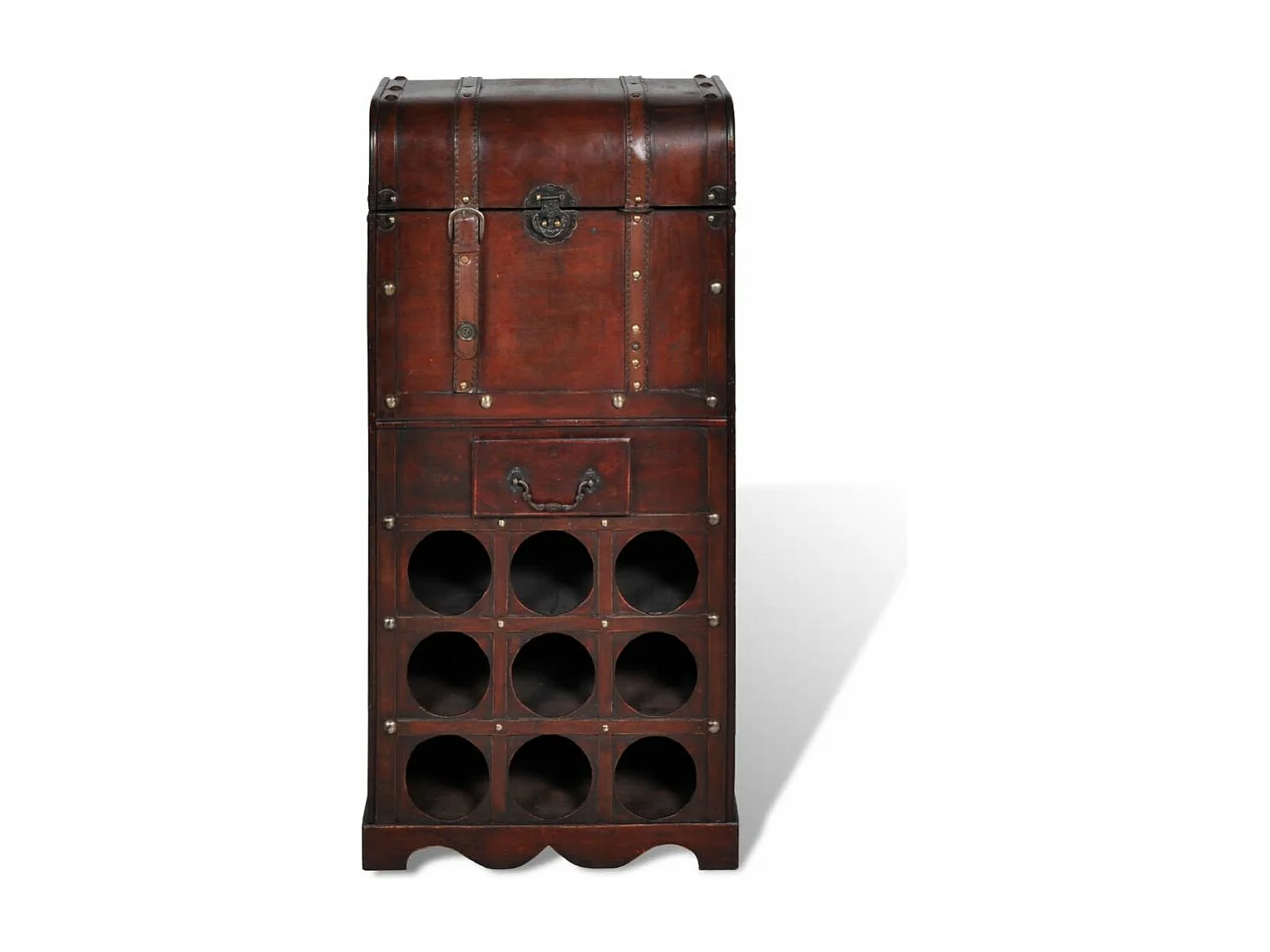 Casier à bouteilles avec rangement pour 9 bouteilles Bois