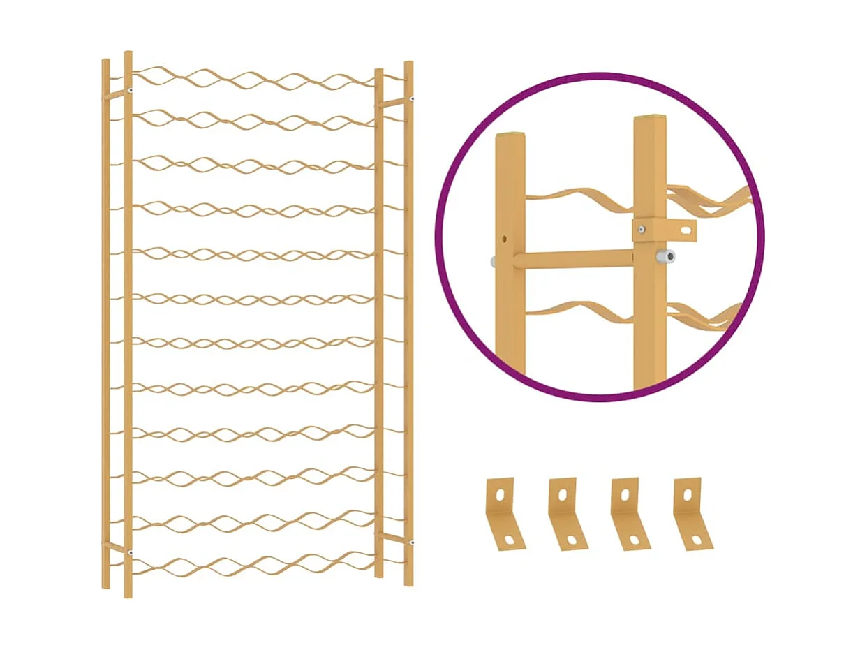 Casier à bouteilles pour 72 bouteilles Doré Métal