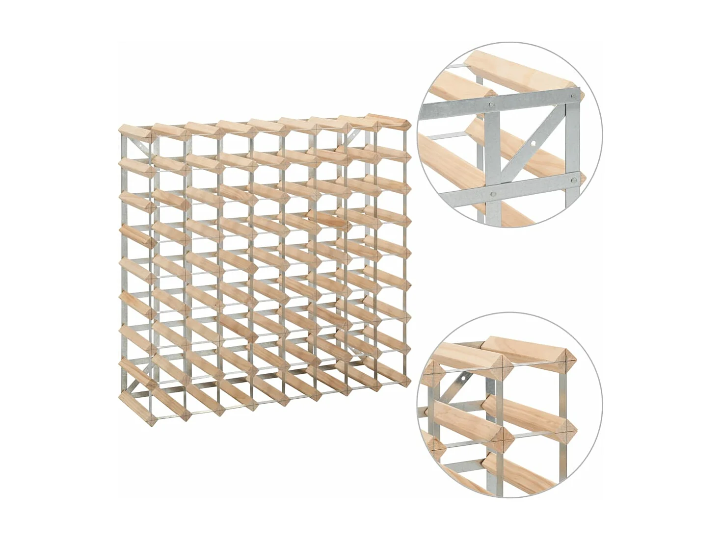 Casier à bouteilles pour 72 bouteilles Pinède solide