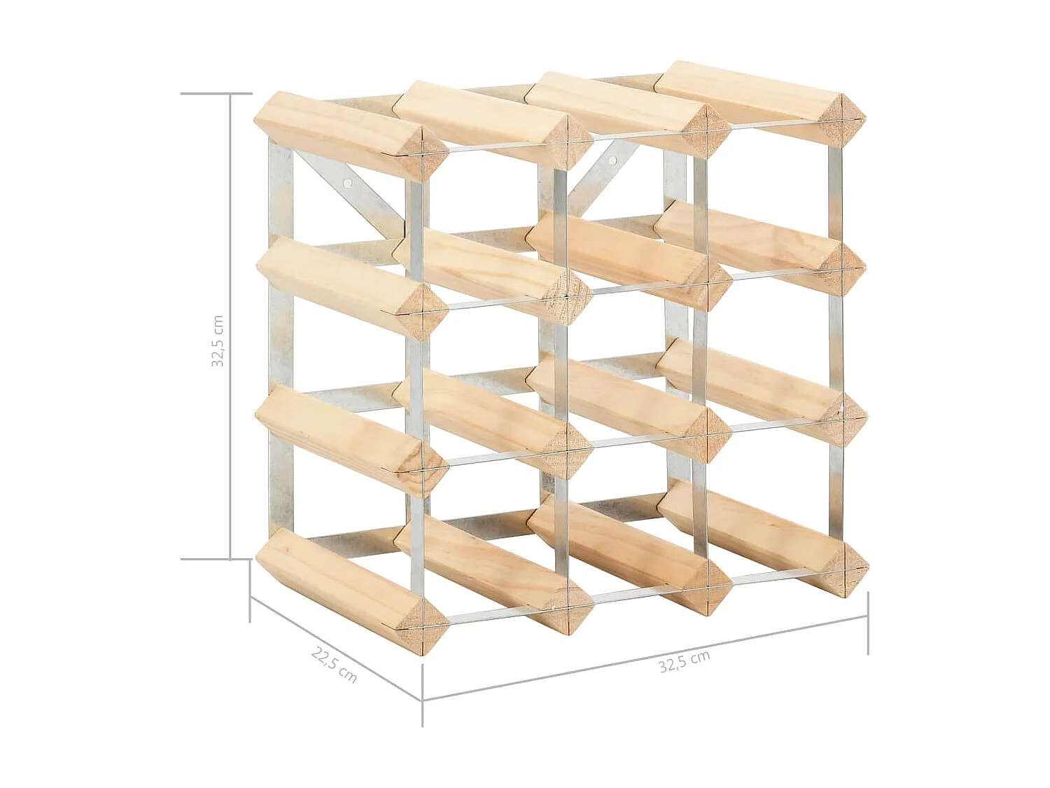 Casier à bouteilles 12 bouteilles Pinède solide