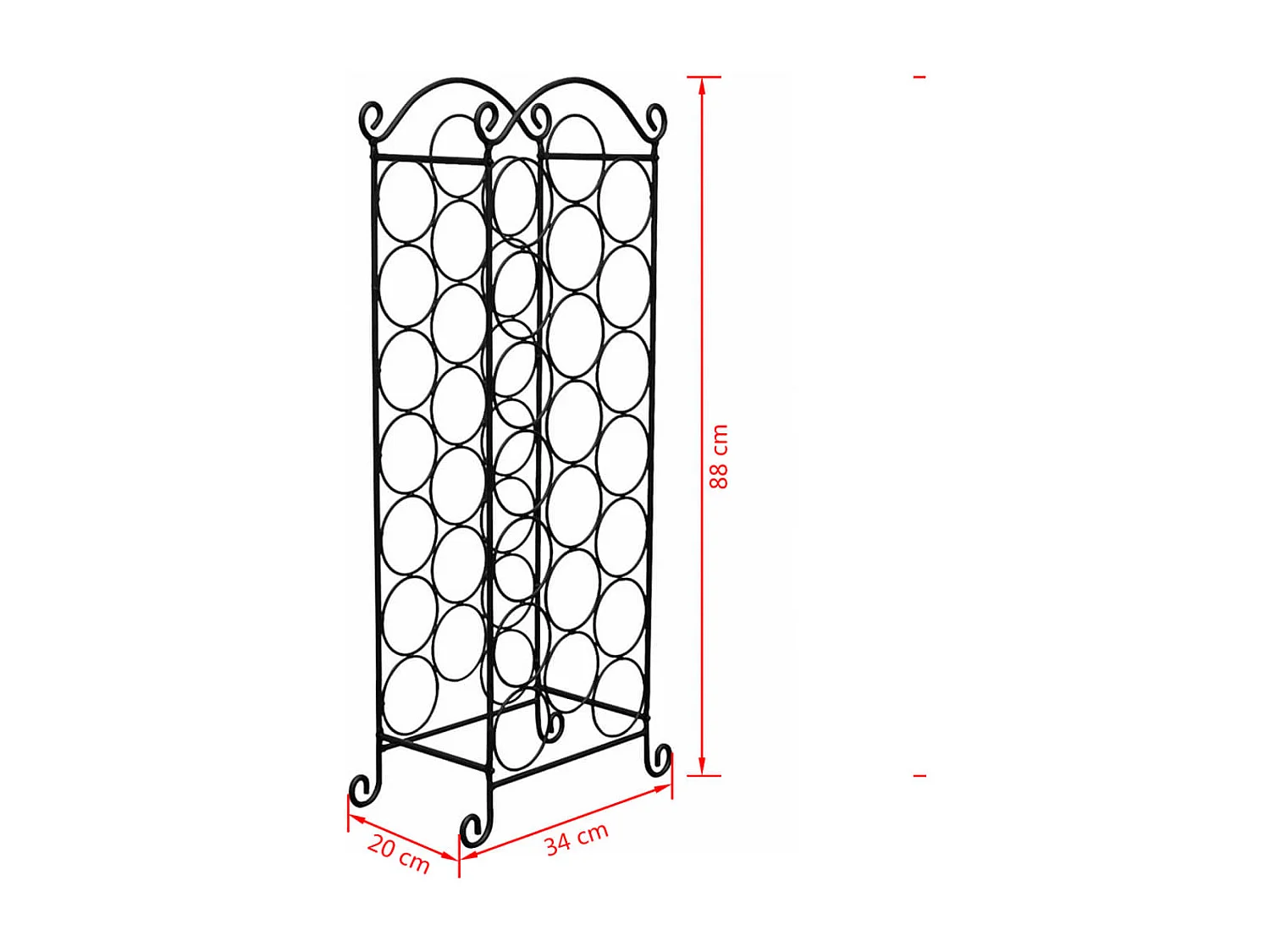 Casier à bouteilles pour 21 bouteilles Métal
