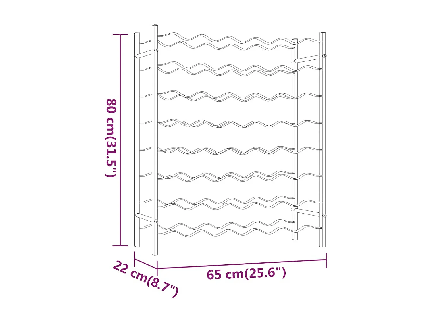 Casier à bouteilles pour 48 bouteilles Doré Métal