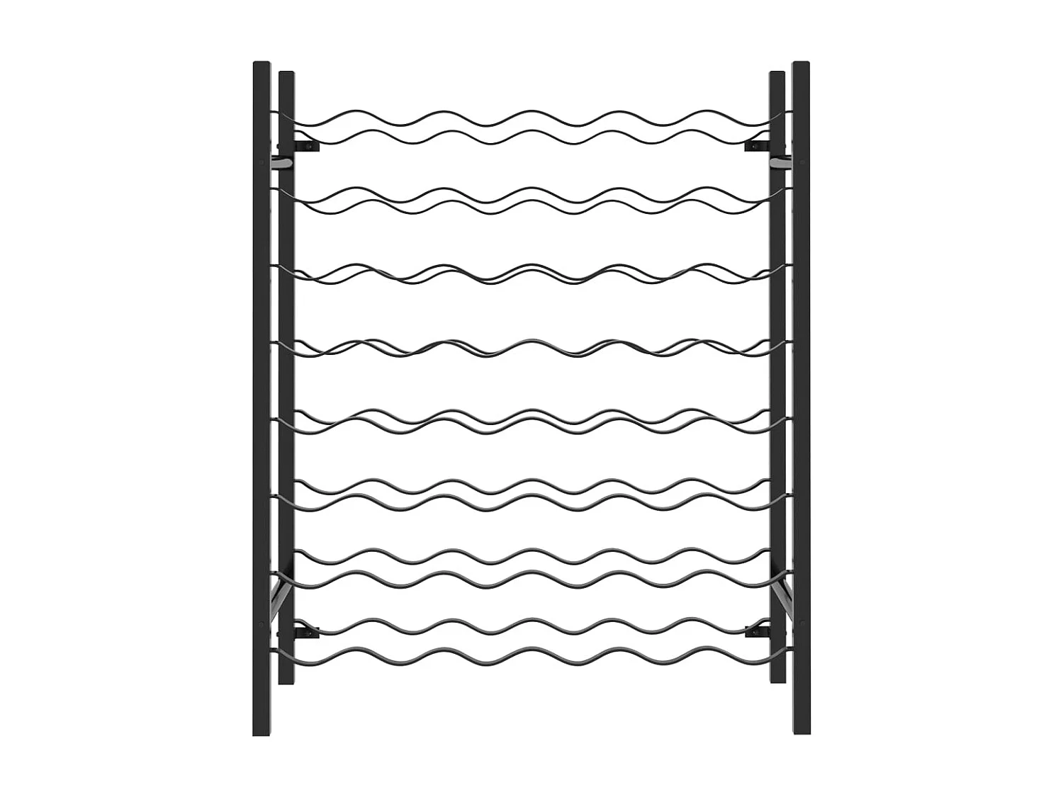 Casier à bouteilles pour 48 bouteilles Noir Métal