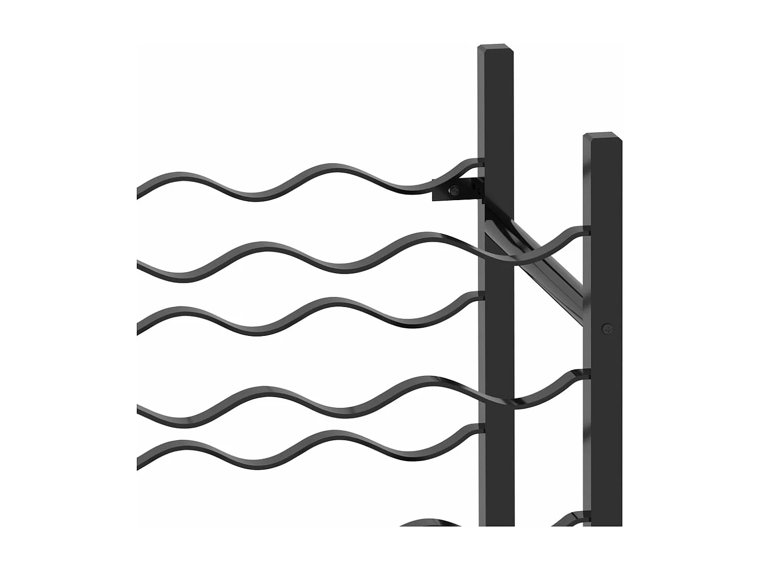 Casier à bouteilles pour 48 bouteilles Noir Métal