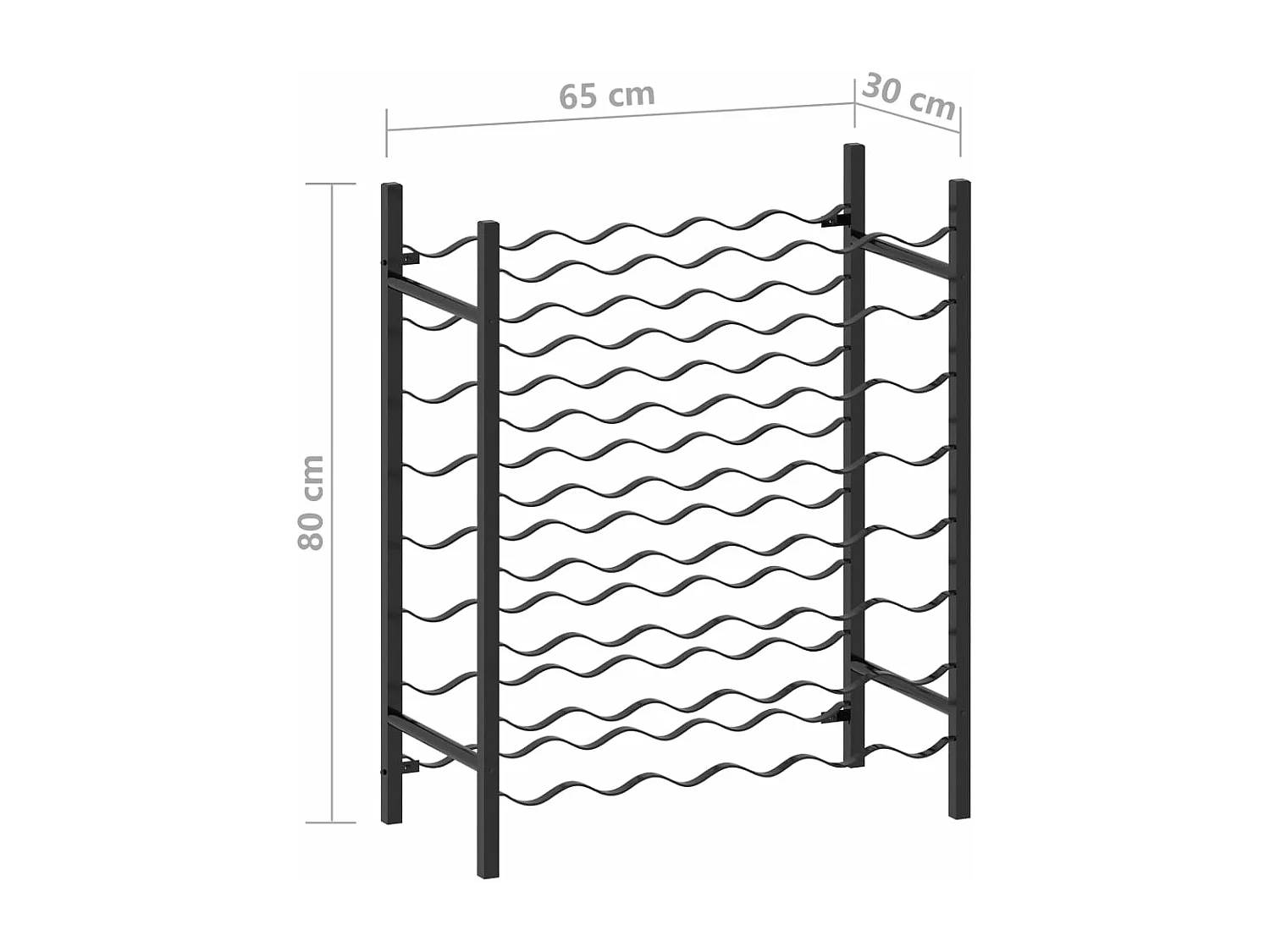 Casier à bouteilles pour 48 bouteilles Noir Métal
