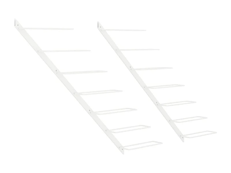 Casier à vin mural pour 7 bouteilles 2 pcs Blanc Métal