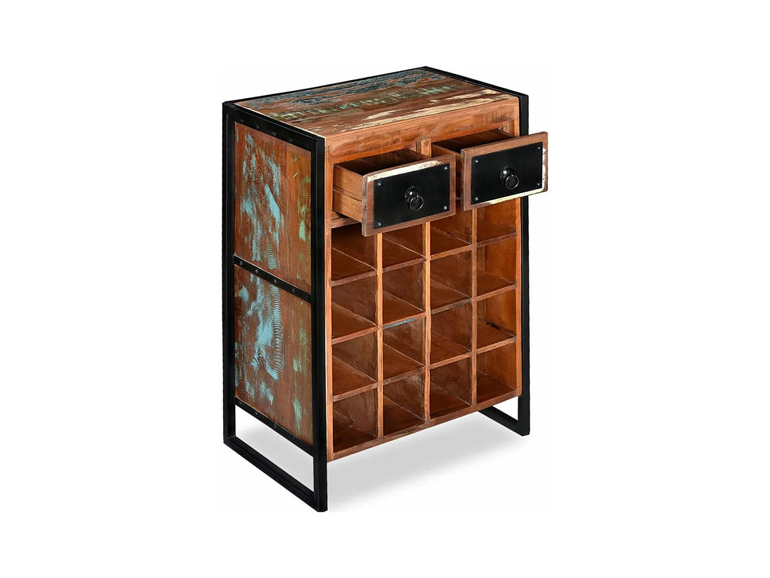 Casier à bouteilles 16 bouteilles Bois massif de récupération