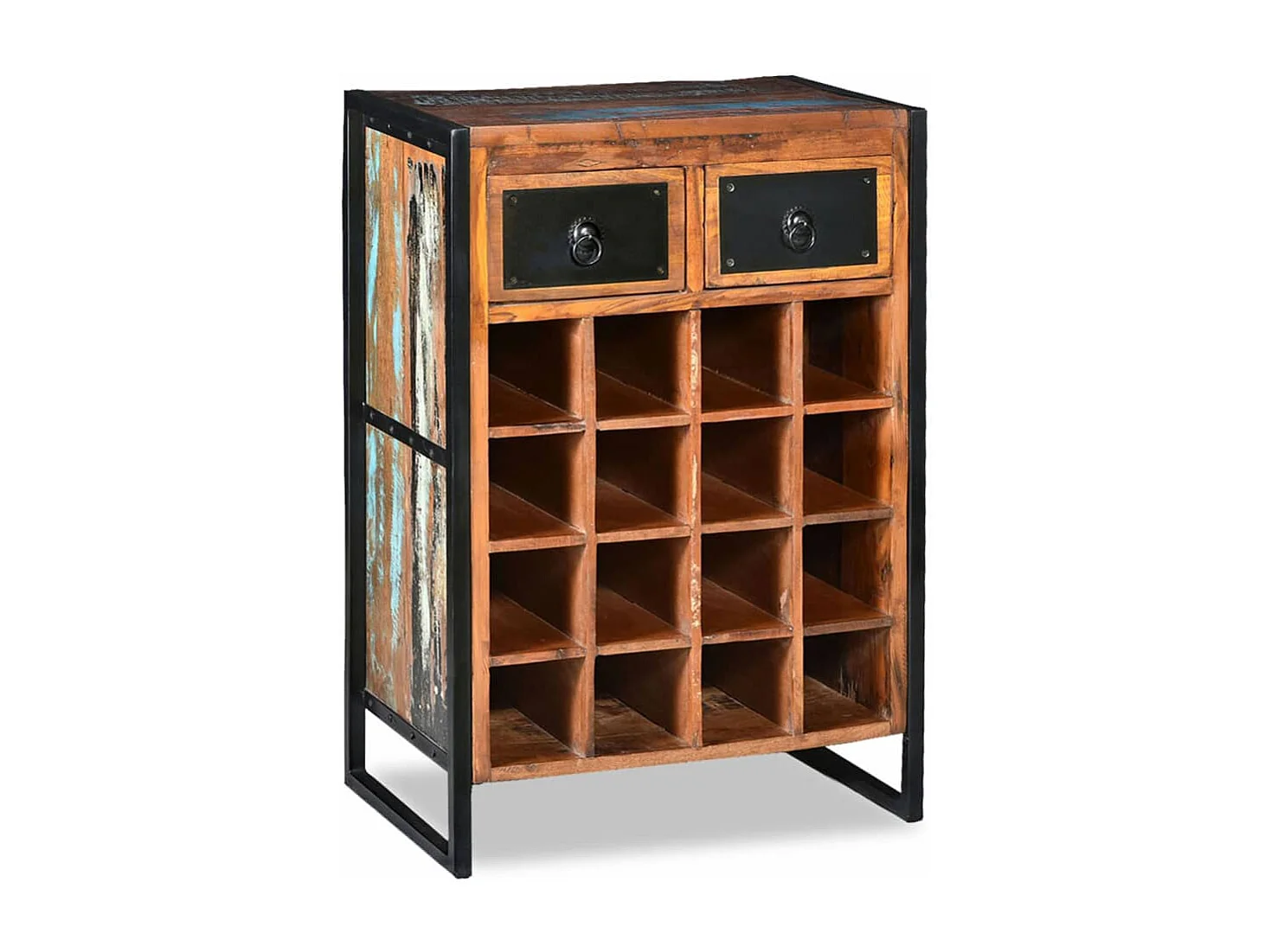 Casier à bouteilles 16 bouteilles Bois massif de récupération