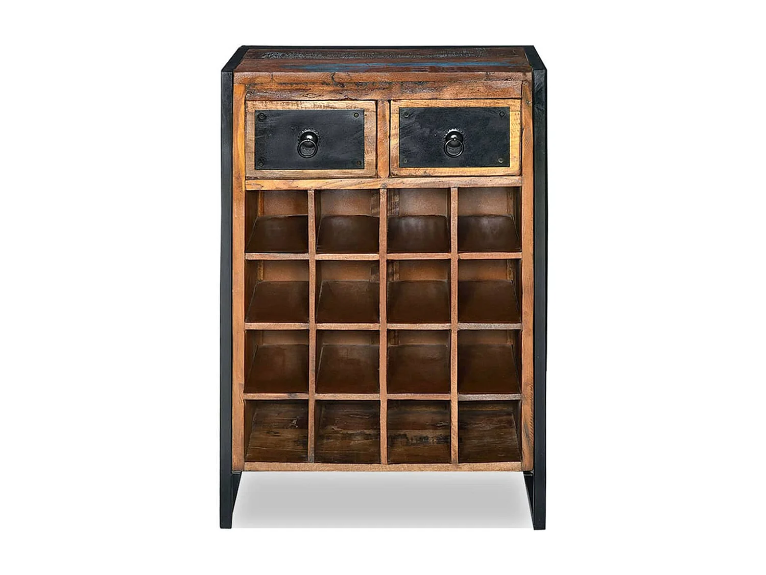 Casier à bouteilles 16 bouteilles Bois massif de récupération