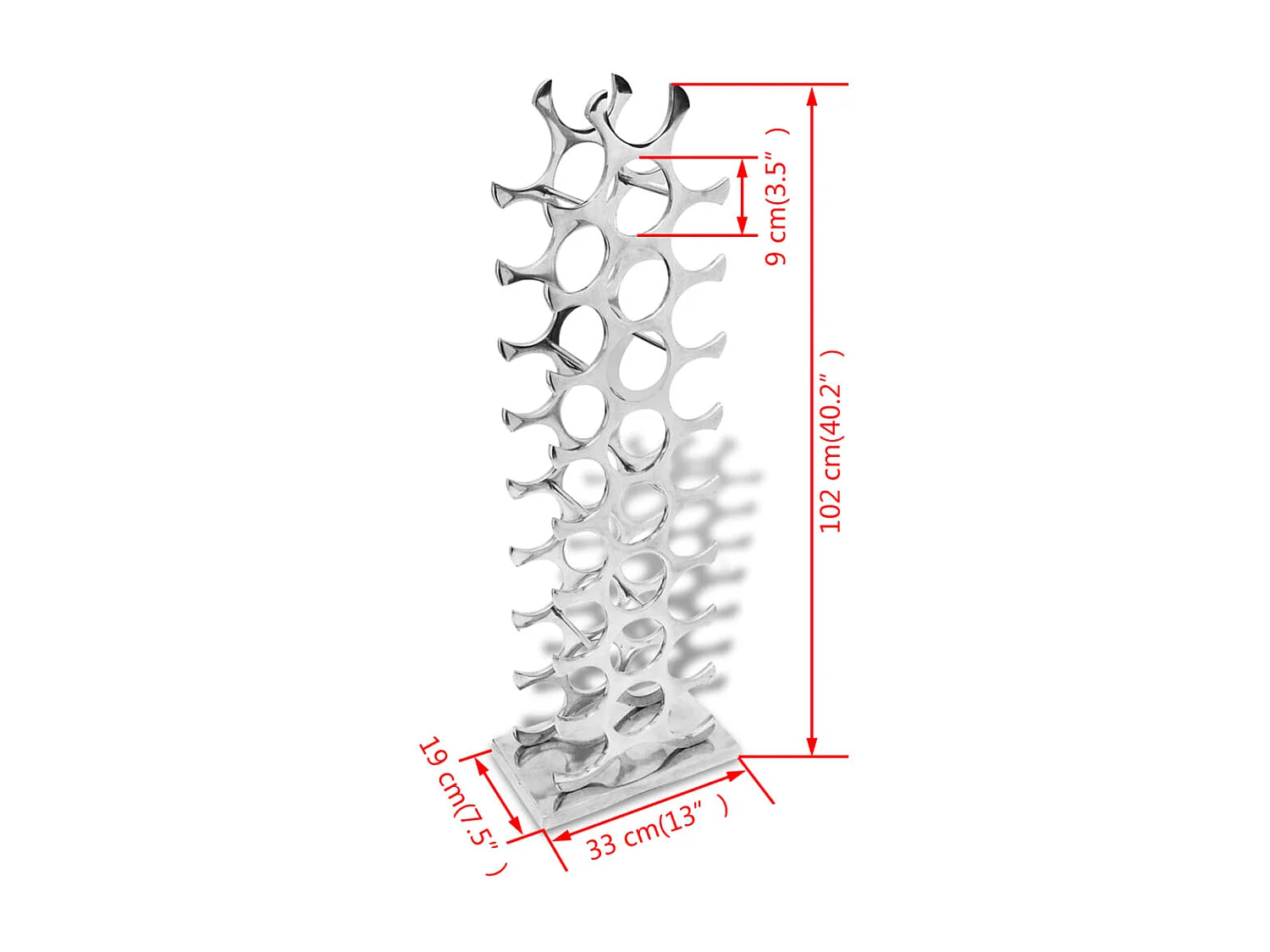 Casier à bouteilles Aluminium Argenté 27 bouteilles