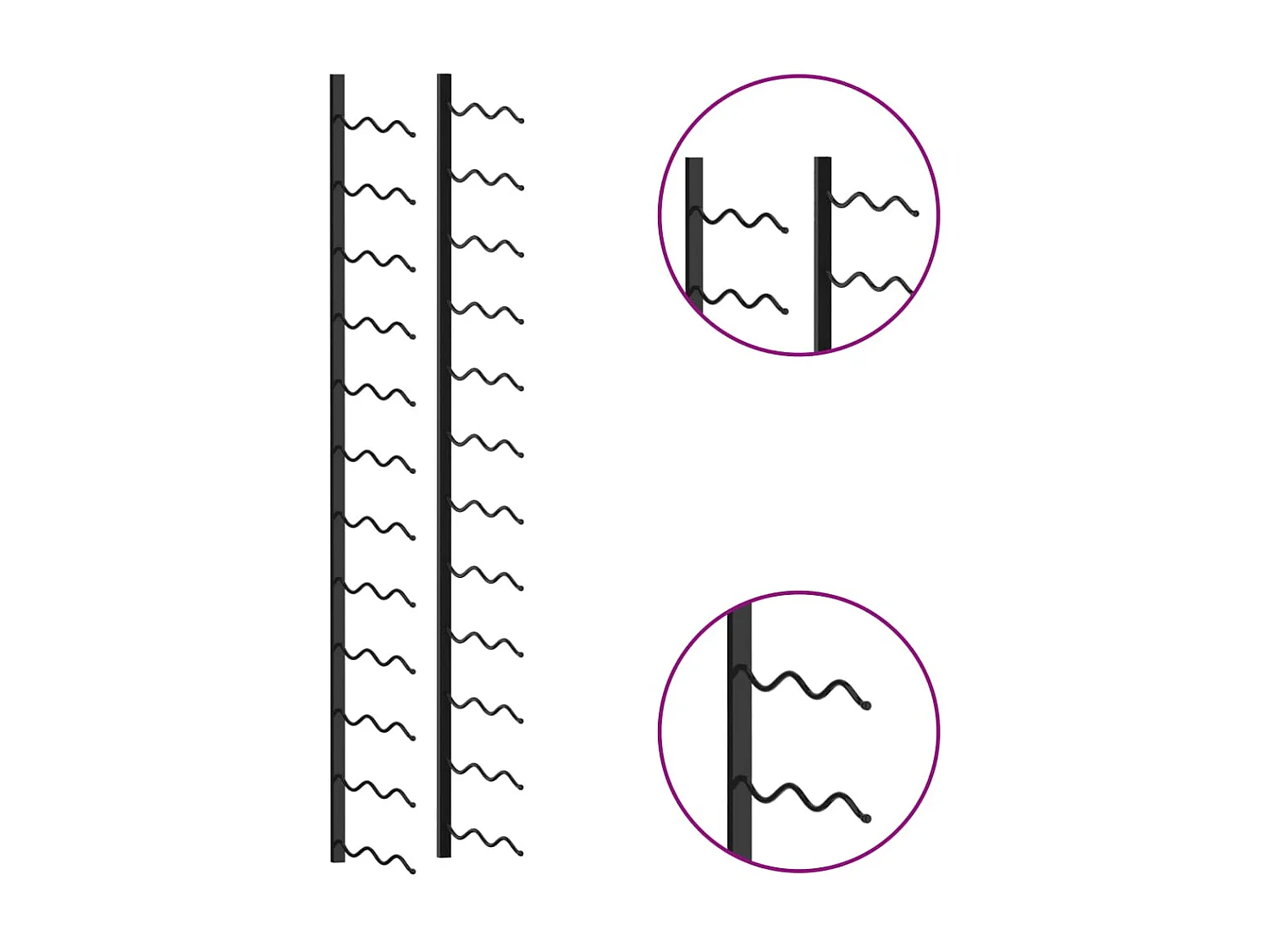 Casier à bouteilles mural pour 24 bouteilles Noir Fer