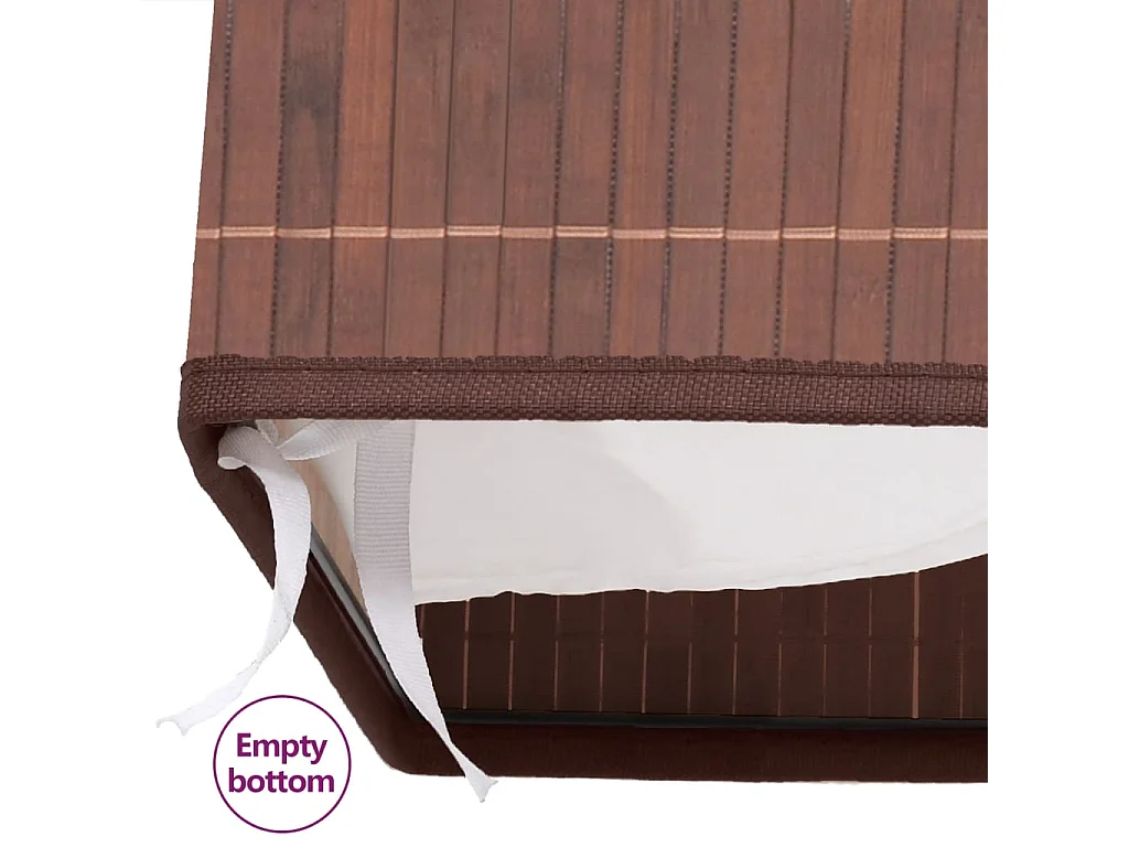 Panier à linge rectangulaire Bambou Marron