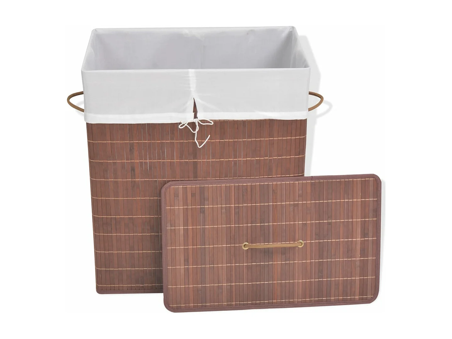 Panier à linge rectangulaire Bambou Marron