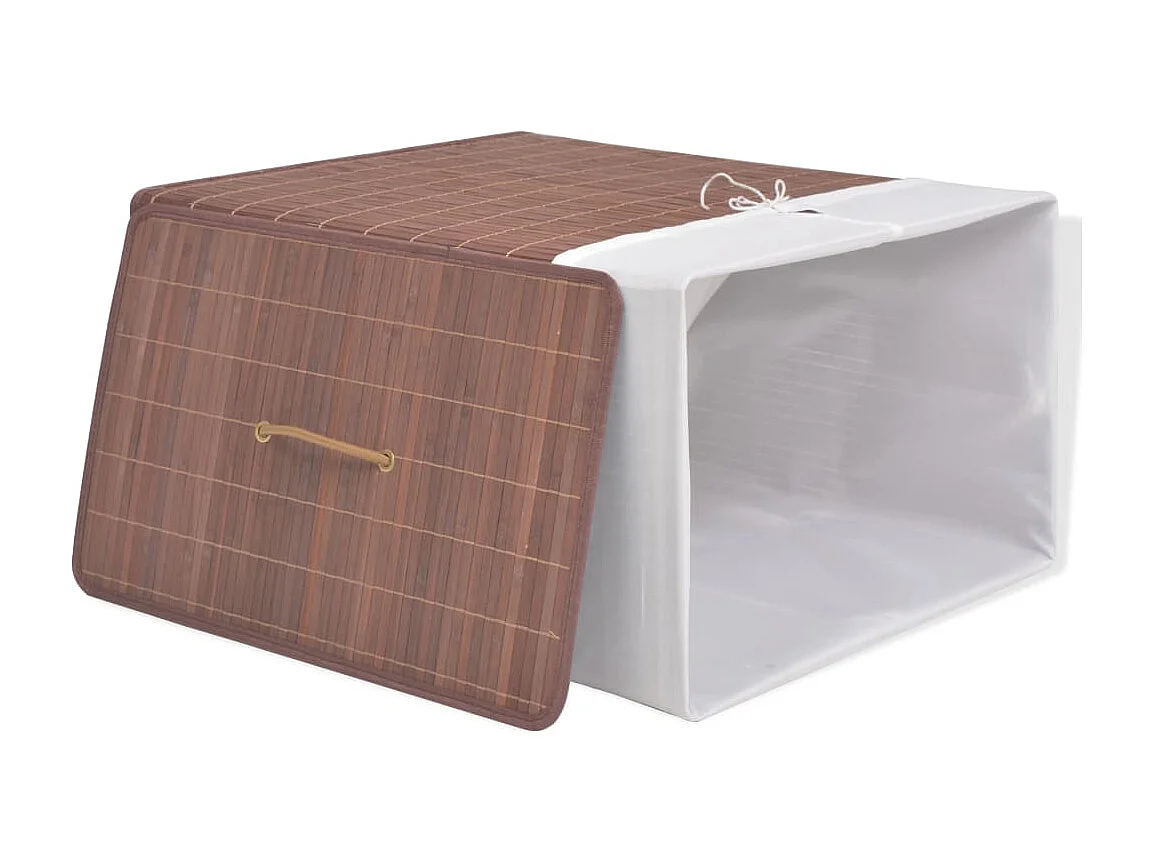 Panier à linge rectangulaire Bambou Marron