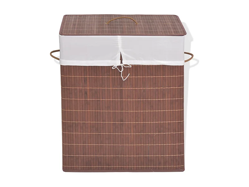 Panier à linge rectangulaire Bambou Marron