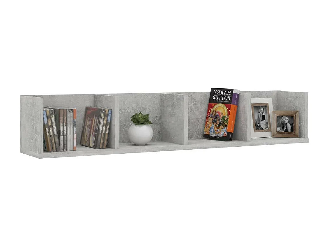 Étagère murale à CD Gris béton 100x18x18