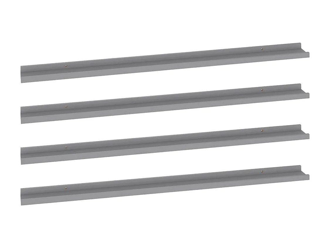 Étagères murales 4 pcs Gris 115x9x3