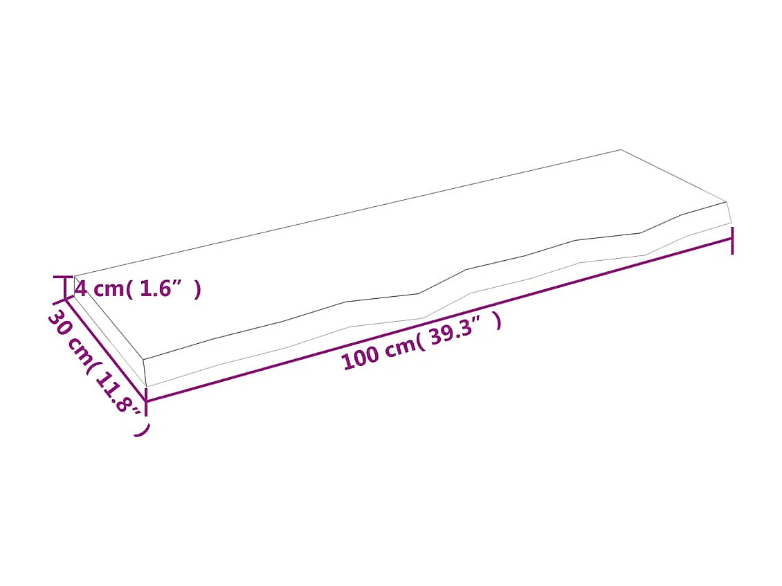 Étagère murale marron clair 100x30x4 bois chêne massif traité